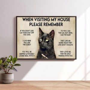 Vintage Cat Sign Artwork - A Purrfect Blend of Nostalgia and Charm